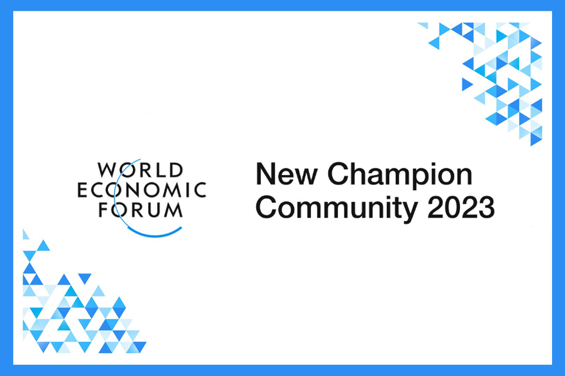 New Champion at World Economic Forum